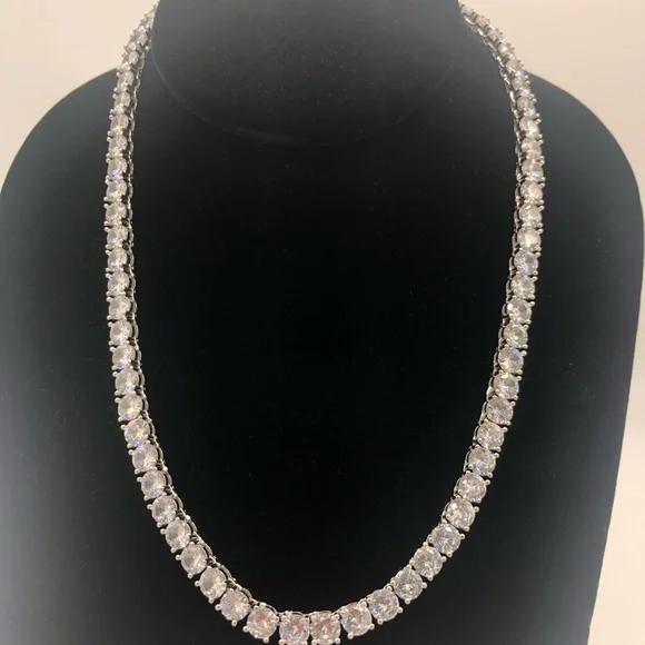 Platinum 75ct Tennis Necklace - Picture 4 of 17
